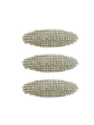 Set of 6 silver cz embellished safety saree pin 3