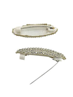 Set of 6 silver cz embellished safety saree pin 5