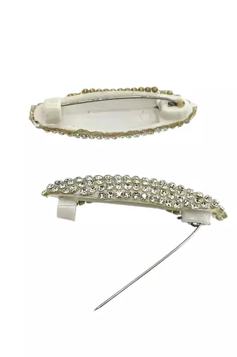Set of 6 silver cz embellished safety saree pin