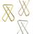Set of 3 multi toned cz x shape safety saree brooch pin