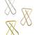Set of 3 multi toned cz x shape safety saree brooch pin