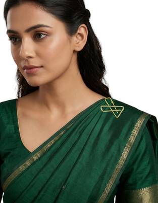 Set of 3 multi toned cz x shape safety saree brooch pin 5