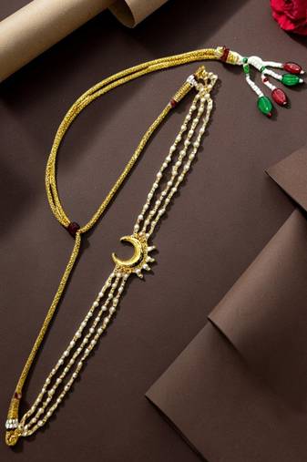 Gold plated chandrakor layred necklace and chain
