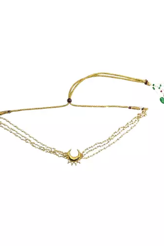 Gold plated chandrakor layred necklace and chain
