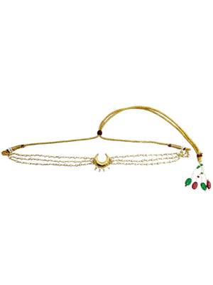 Gold plated chandrakor layred necklace and chain 3