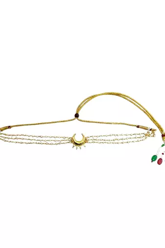 Gold plated chandrakor layred necklace and chain