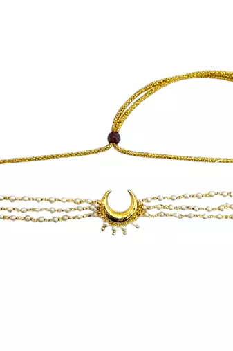 Gold plated chandrakor layred necklace and chain