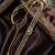 Gold plated lotus layred necklace and chain