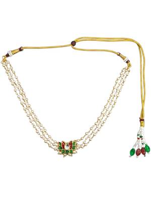 Gold plated lotus layred necklace and chain 2