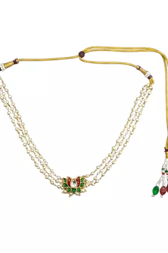 Gold plated lotus layred necklace and chain