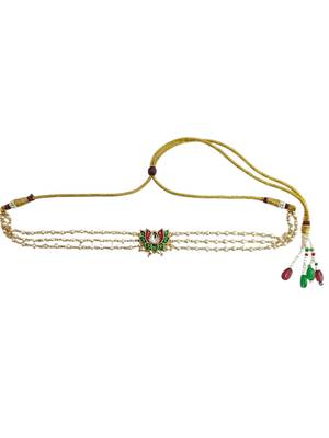 Gold plated lotus layred necklace and chain 3