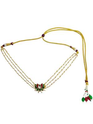Gold plated lotus layred necklace and chain 4