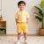 yellow printed cotton blend kids cord set
