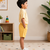 yellow printed cotton blend kids cord set
