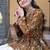 Gold zari & sequins embroidered work georgette Skirt suit set