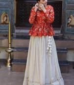 Fanta zari & sequins embroidered work georgette Skirt suit set