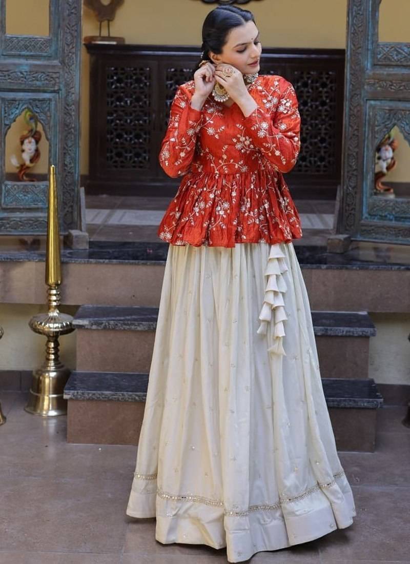 Fanta zari & sequins embroidered work georgette Skirt suit set