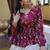 Magenta zari & sequins embroidered work georgette Skirt suit set