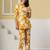 Mustard floral printed cotton co-ord set with straight pant for women