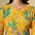 Yellow floral printed cotton co-ord set with straight pant for women