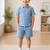 Blue printed cotton blend kids cord set