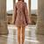 Mauve floral printed cotton stitched flared dress for women