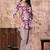 Purple floral printed cotton co-ord set with straight pant for women
