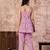 Pink floral printed cotton co-ord set with straight pant for women