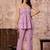 Pink floral printed cotton co-ord set with straight pant for women