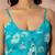 Turquoise floral printed cotton co-ord set with straight pant for women