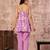 Pink floral printed cotton co-ord set with straight pant for women