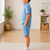 Blue printed cotton blend kids cord set