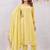 Yellow siroski work  star georgette straight cut dress material unstitched