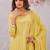 Yellow siroski work  star georgette straight cut dress material unstitched