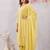 Yellow siroski work  star georgette straight cut dress material unstitched