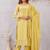Yellow siroski work  star georgette straight cut dress material unstitched