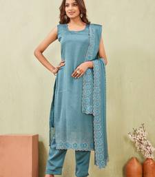 Rama siroski work rangoli straight cut dress material unstitched