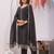 Black siroski work crunchy straight cut dress material unstitched