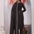Black siroski work crunchy straight cut dress material unstitched