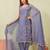 Grey siroski work crunchy straight cut dress material unstitched