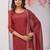 Maroon siroski work crunchy straight cut dress material unstitched