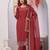 Maroon siroski work crunchy straight cut dress material unstitched