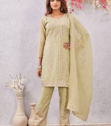 Pista siroski work crunchy straight cut dress material unstitched