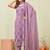 Purple siroski work rangoli straight cut dress material unstitched