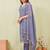 Grey siroski work crunchy straight cut dress material unstitched