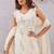 Off white siroski work crunchy straight cut dress material unstitched