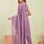 Purple siroski work rangoli straight cut dress material unstitched