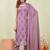 Purple siroski work rangoli straight cut dress material unstitched