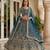 TEAL BLUE COLOUR Sequins & Cording Embroidered Butterfly Net Lehenga Choli Set