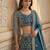 TEAL BLUE COLOUR Sequins & Cording Embroidered Butterfly Net Lehenga Choli Set